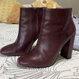 Maroon leather Aldo booties